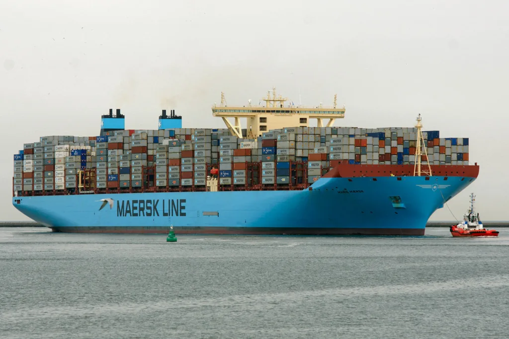 Marie Maersk auf den Weg in den Rotterdamer Hafen